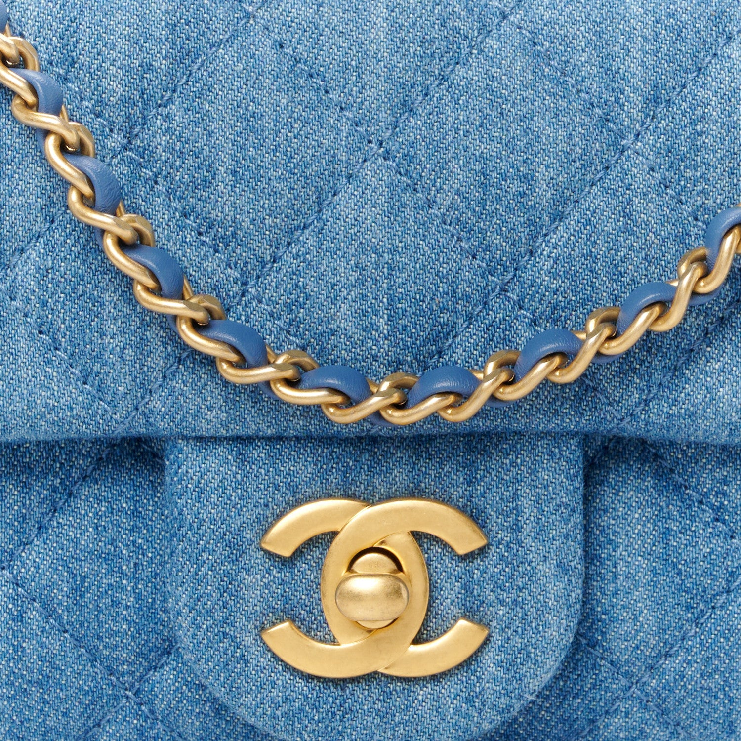 Chanel Denim Quilted Mini Pearl Crush Rectangular Flap Blue 9 of 11