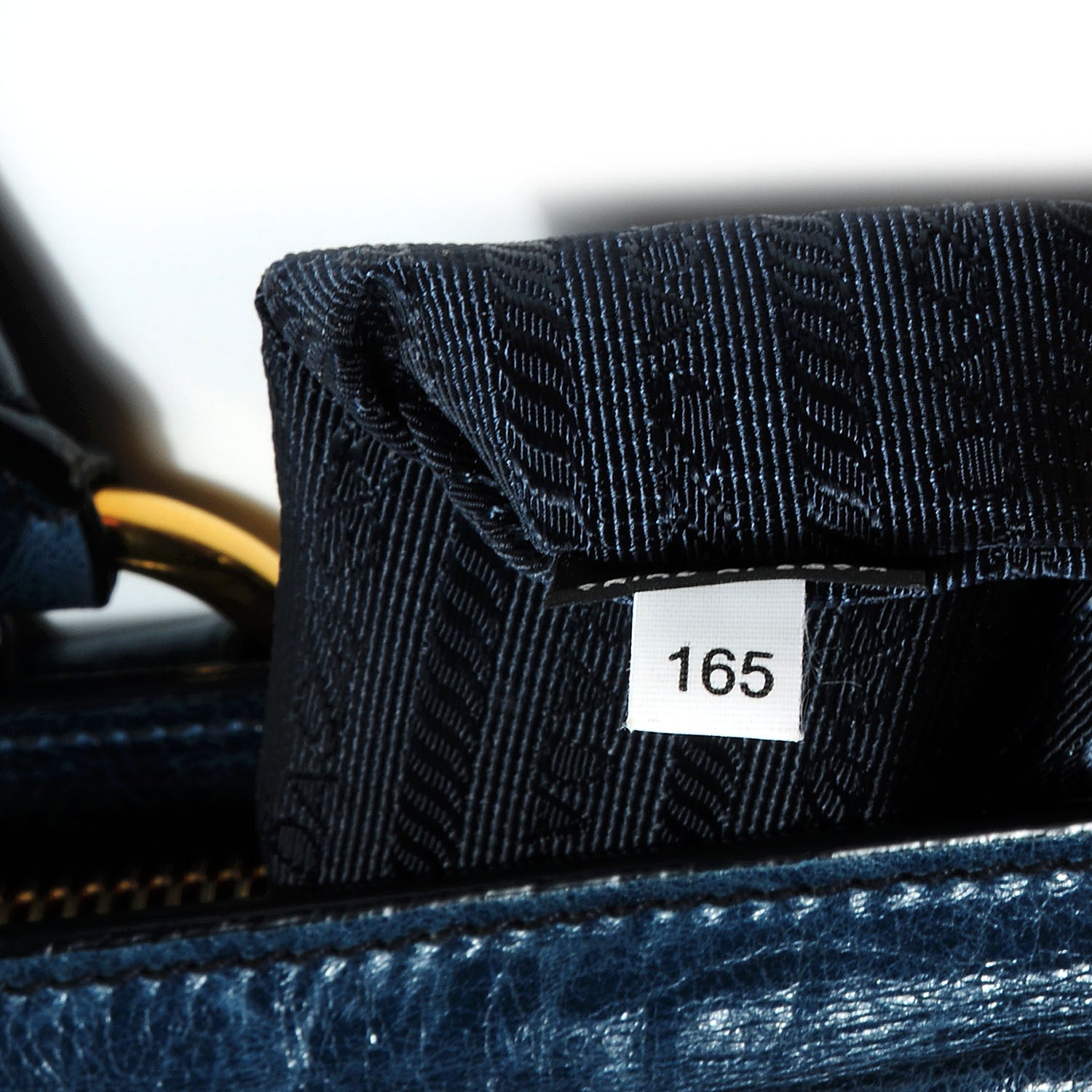 Prada Vitello Shine Tote Denim 8 of 9