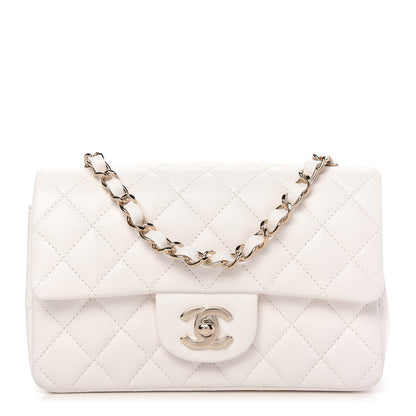 Chanel Lambskin Quilted Mini Rectangular Flap White 1 of 12