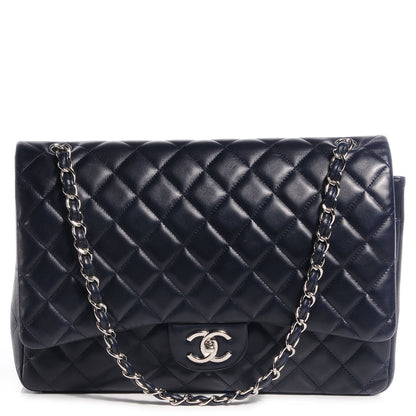 Chanel Lambskin Quilted Maxi Double Flap Navy 1 of 8
