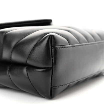 Saint Laurent Calfskin Y Quilted Monogram Toy Loulou Crossbody Bag Black 3 of 12