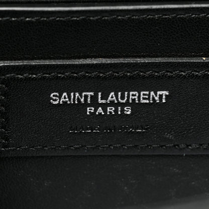 Saint Laurent Calfskin Crocodile Embossed Medium Classic Monogram Kate Tassel Satchel Black 6 of 15