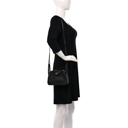 Hermes Taurillon Clemence Mini Lindy 20 Black 2 of 9