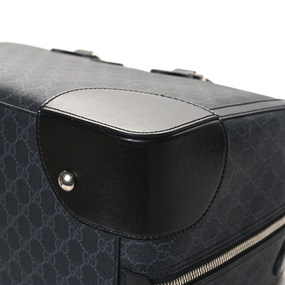 Gucci GG Supreme Monogram Azalea Calfskin Retro Interlocking G Large Duffle Bag Black Grey 9 of 11