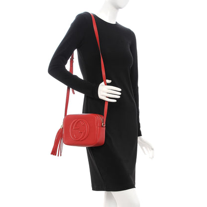 Gucci Pebbled Calfskin Small Soho Disco Bag Vibrant Red 2 of 7