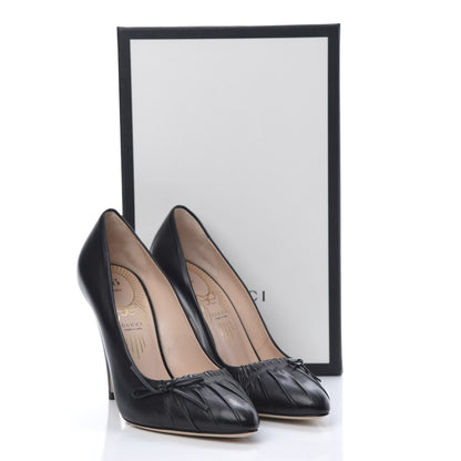 Gucci Nappa Bow High Heel Pumps 37.5 Black 14 of 14