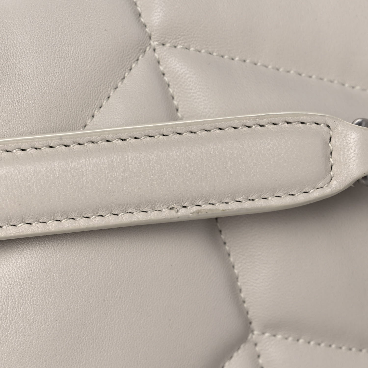 Saint Laurent Lambskin Quilted Medium Loulou Puffer Monogram Chain Satchel Crema Soft 12 of 12