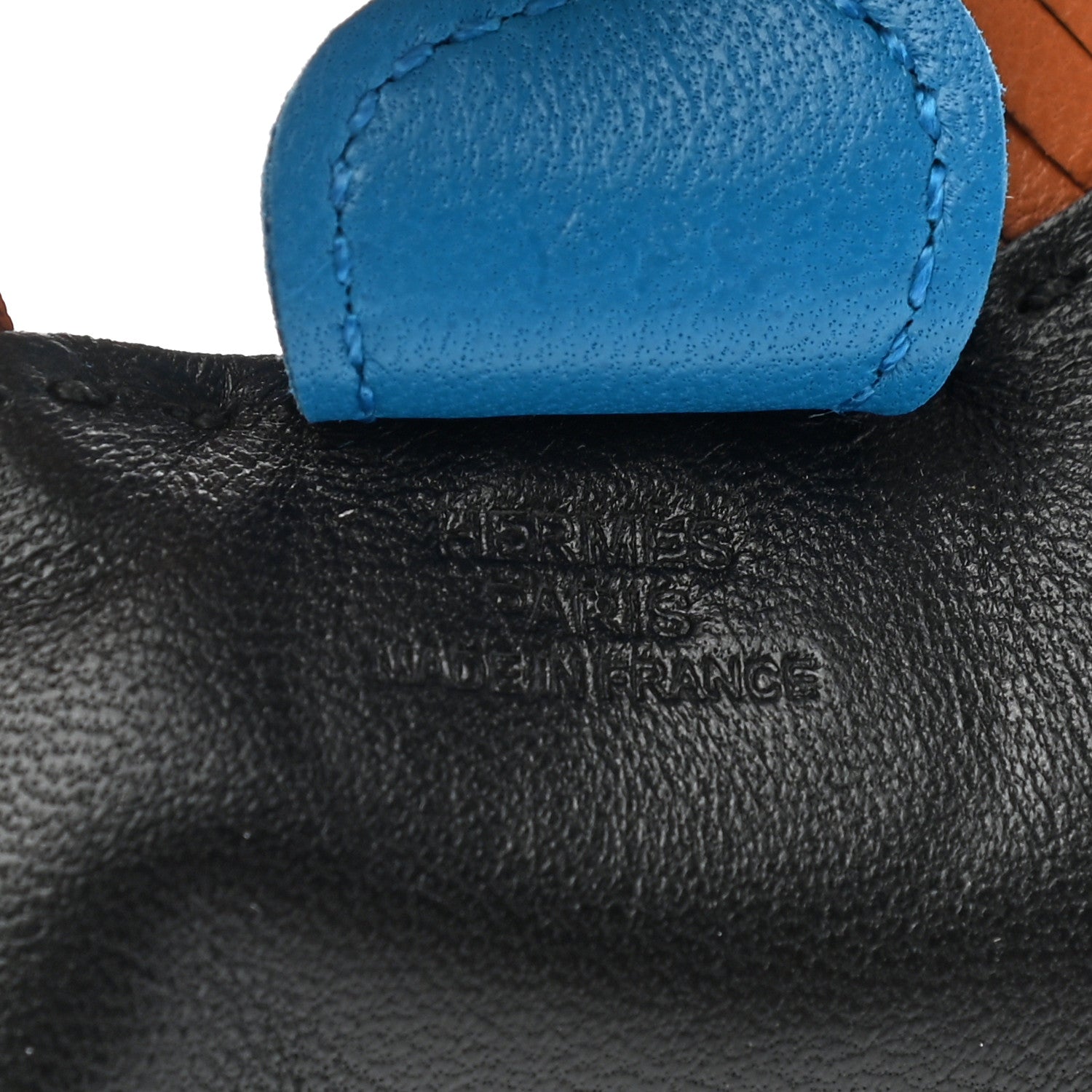 Hermes Milo Lambskin Grigri Rodeo Horse Bag Charm PM Black Gold Bleu Zanzibar 3 of 5
