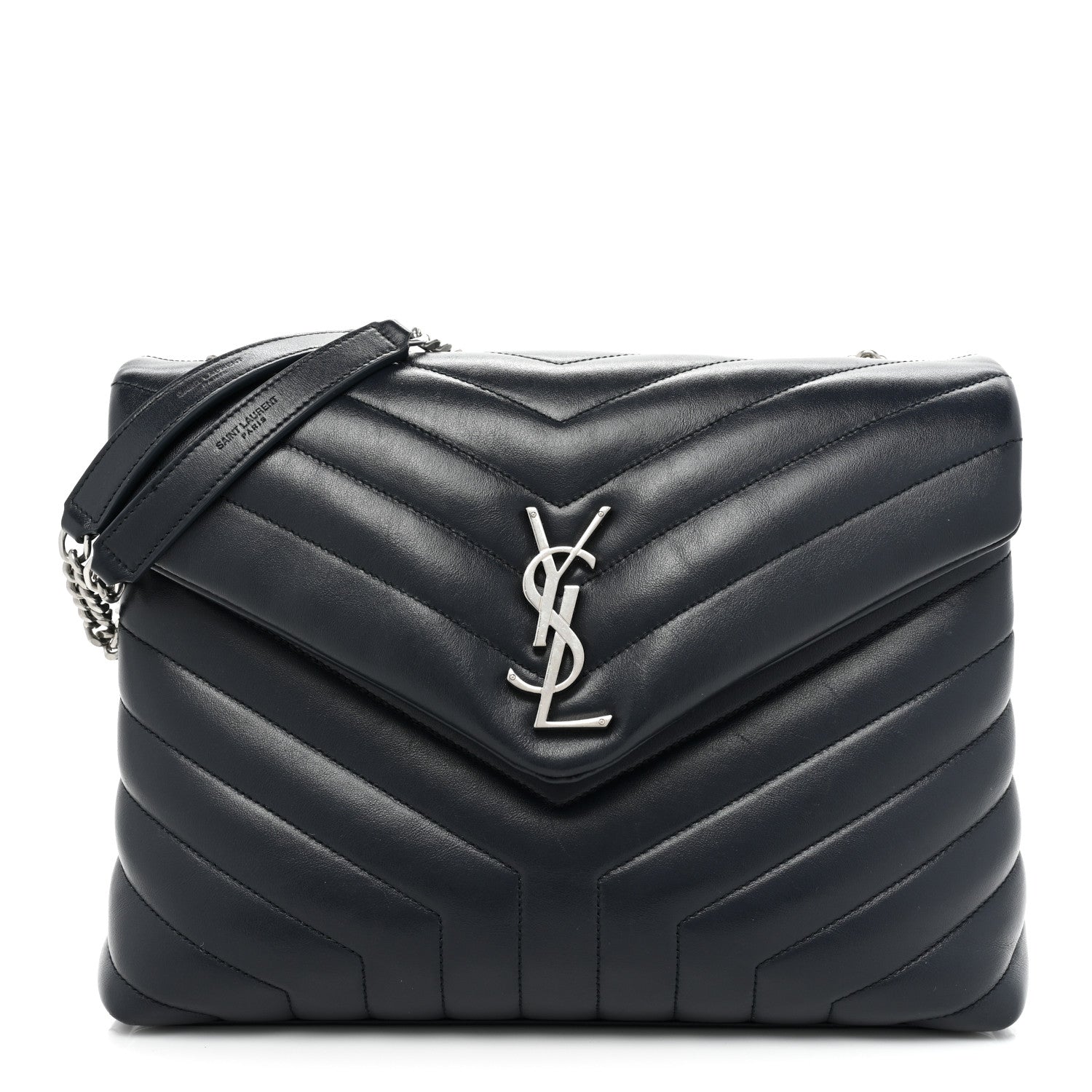 Saint Laurent Calfskin Y Quilted Monogram Medium Loulou Chain Satchel Medium Blue 1 of 20