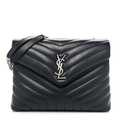Saint Laurent Calfskin Y Quilted Monogram Medium Loulou Chain Satchel Medium Blue 1 of 20