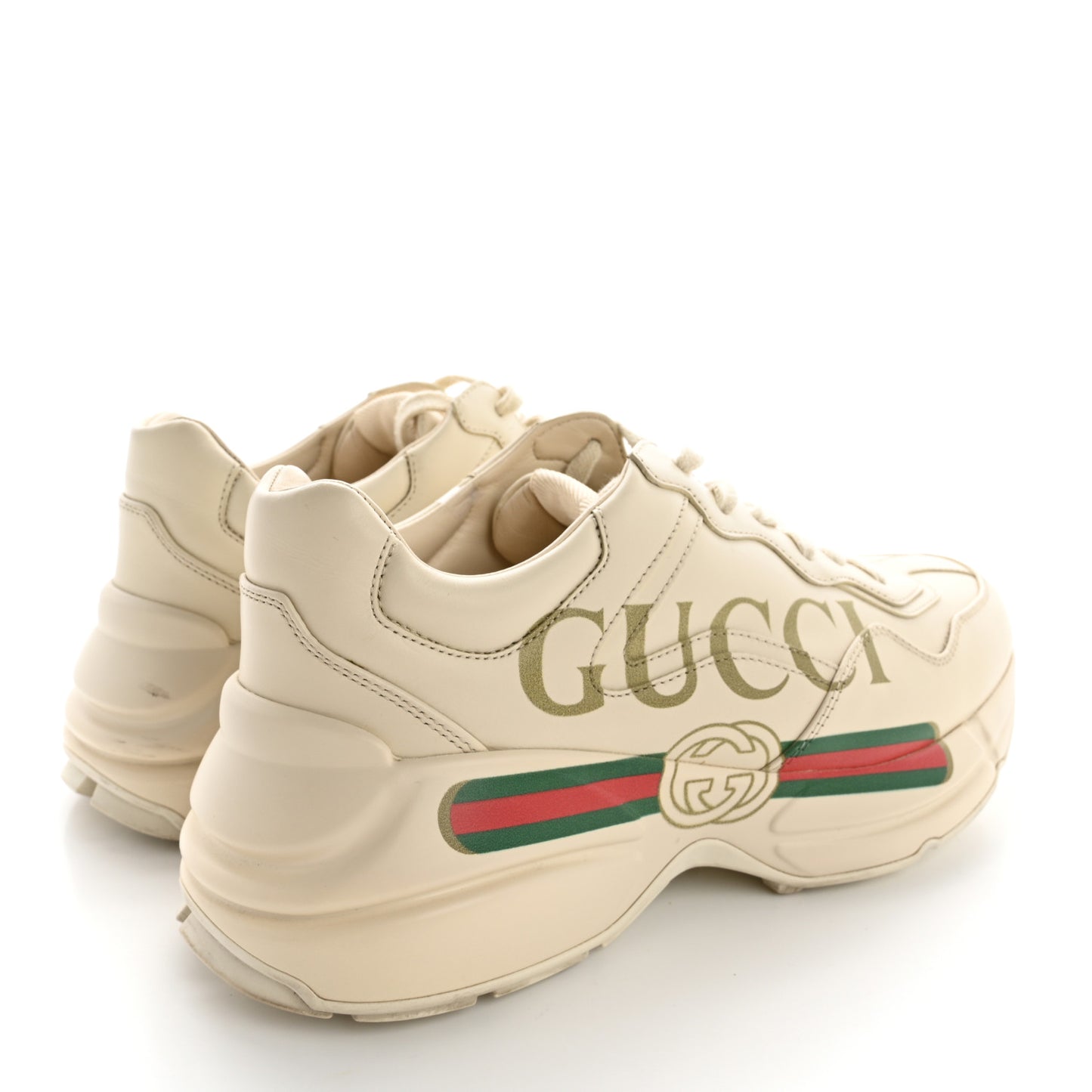 Calfskin Logo Womens Rhyton Sneakers 38 Ivory