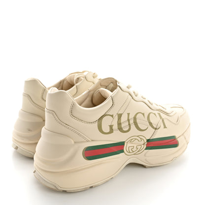 Gucci Calfskin Logo Womens Rhyton Sneakers 38 Ivory 5 of 15