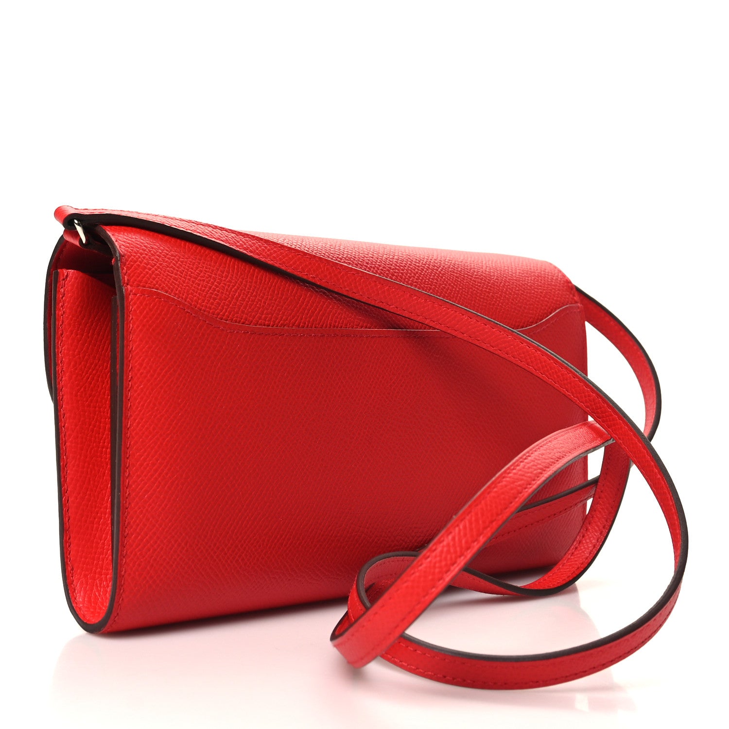 Hermes Epsom Enamel Constance Wallet To Go Rouge De Coeur Rubis 2 of 11