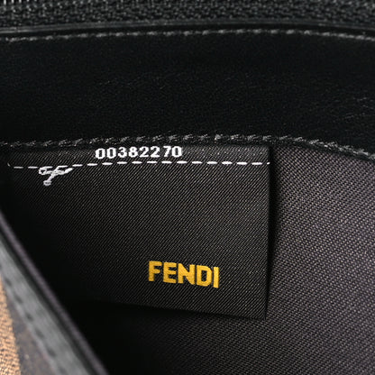 Fendi Pequin Vitello Large Chameleon Envelope Clutch Tobacco Rosso 8 of 12