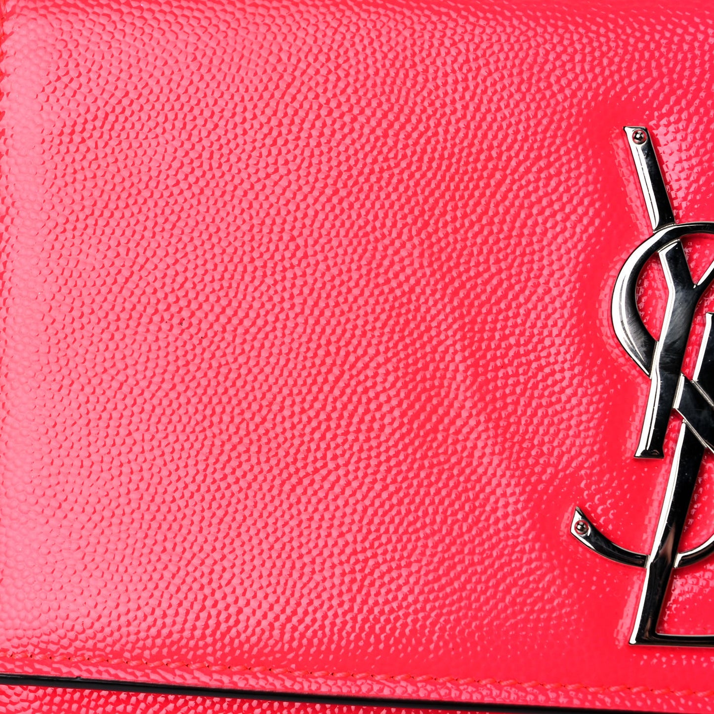 Patent Grain de Poudre Small Monogram Kate Satchel Neon Pink