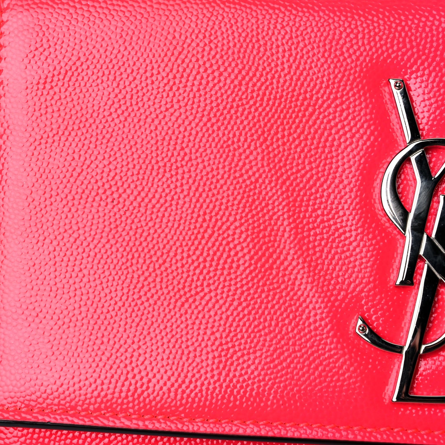 Saint Laurent Patent Grain de Poudre Small Monogram Kate Satchel Neon Pink 11 of 11