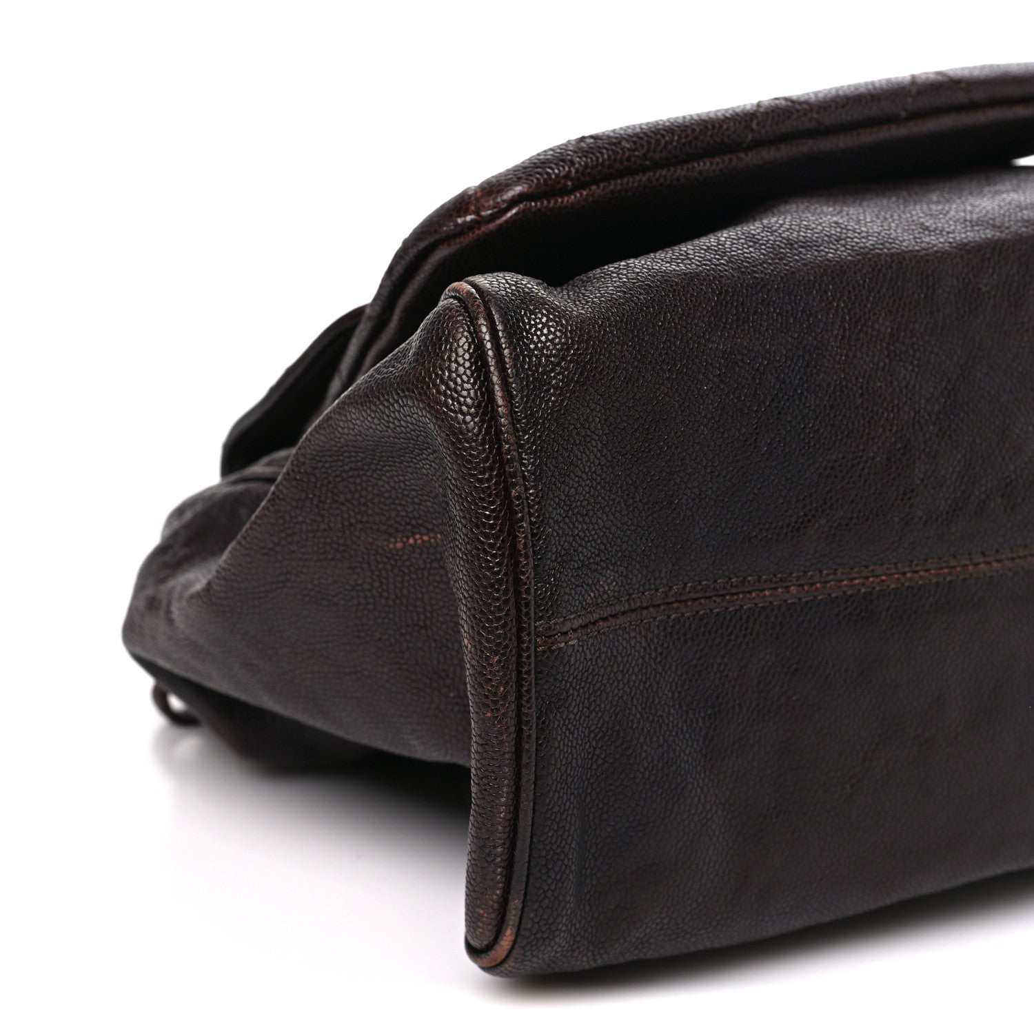 Chanel Glazed Caviar Reissue Double Pocket In The City Tote Brown 9 of 12
