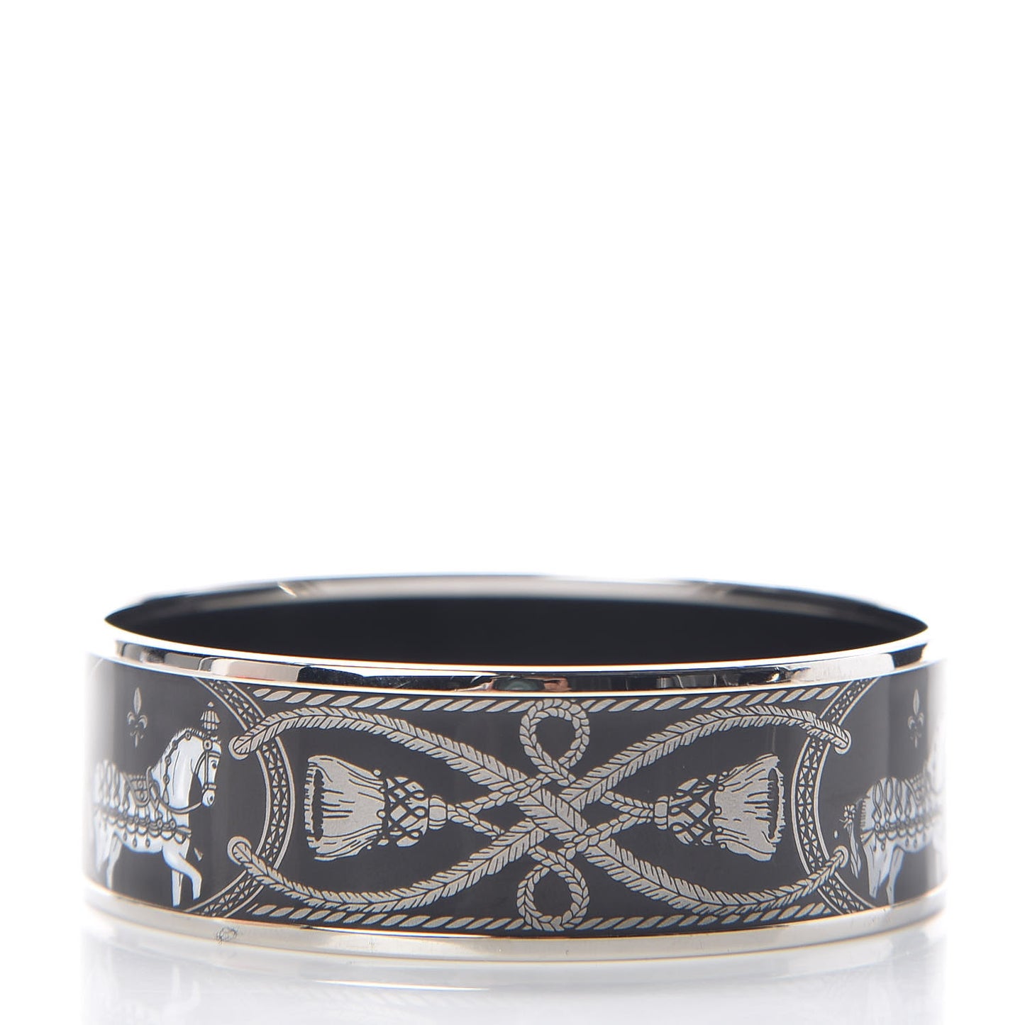 Enamel Printed Wide Grand Apparat Bracelet 65 Black