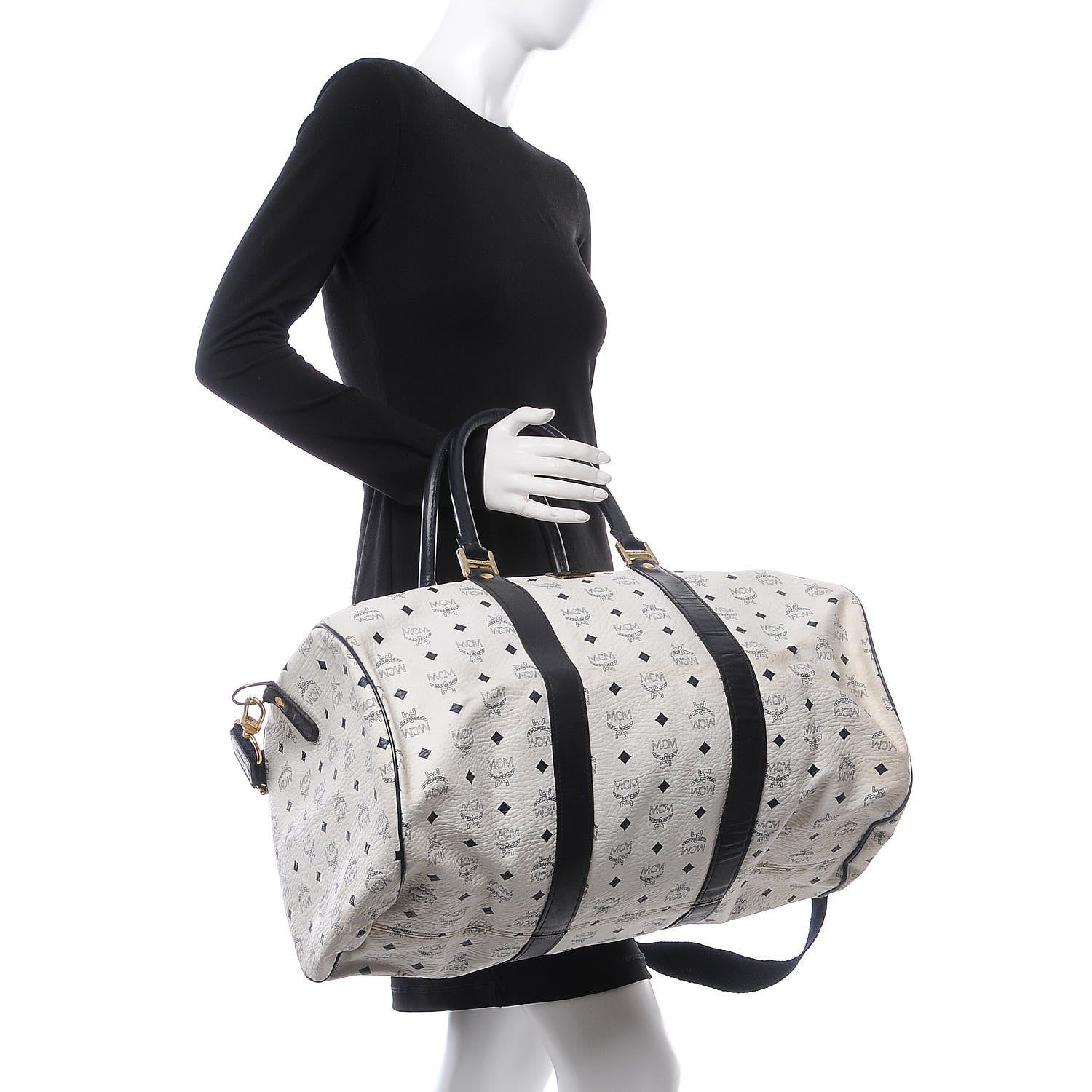 MCM Visetos Weekender Duffle Bag White 2 of 33