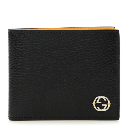 Gucci Dollar Calfskin Bi-Color Interlocking G Bi-Fold Wallet Black New Buttercup 1 of 7