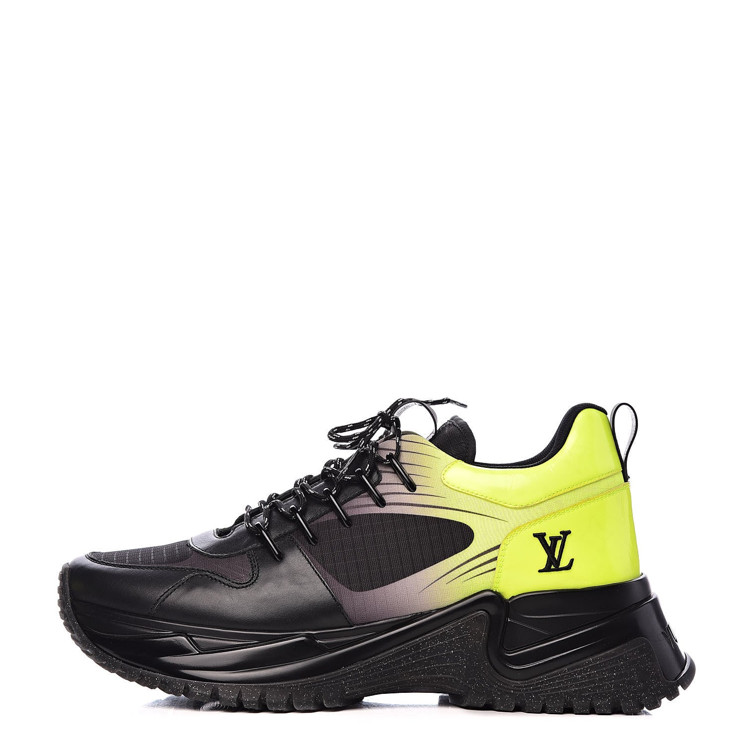 Louis Vuitton Calfskin Run Away Pulse Sneakers 8 Black Yellow 1 of 10