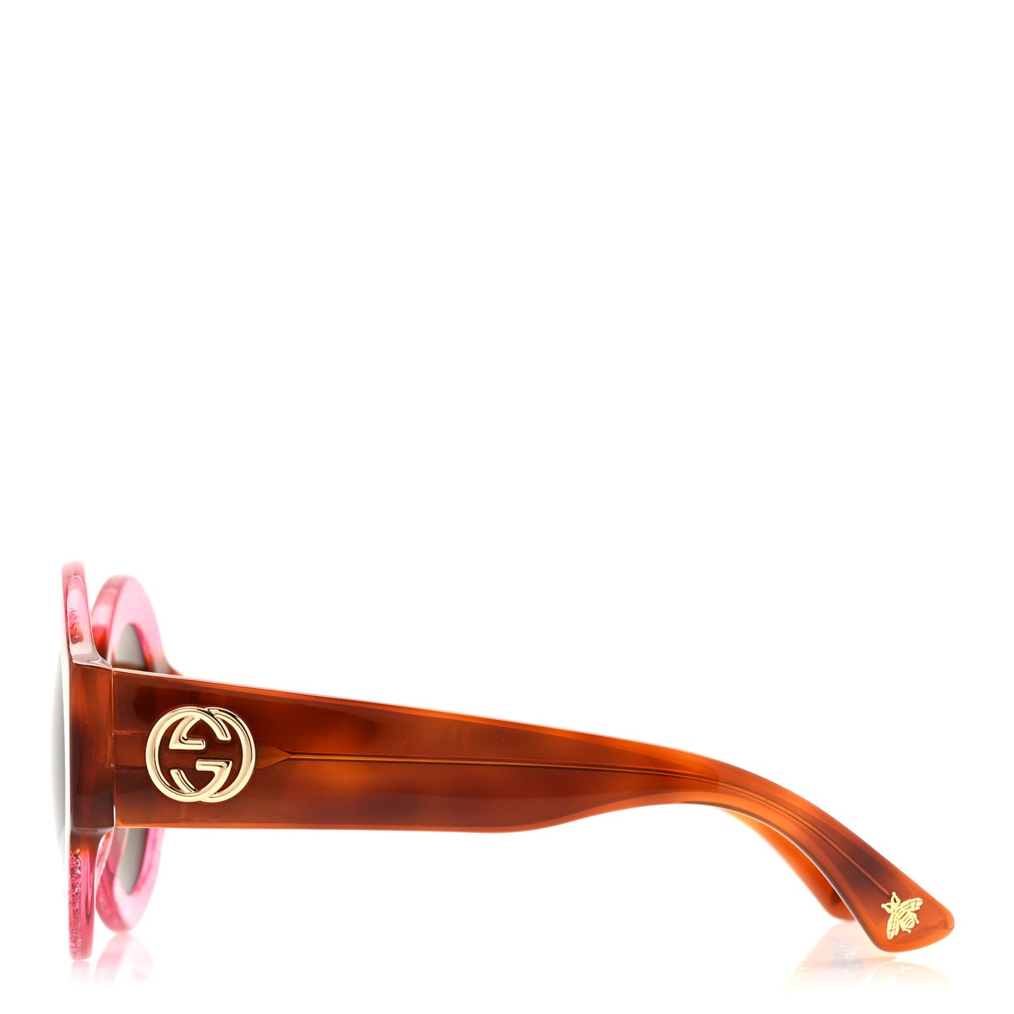 Acetate Round GG0084S Sunglasses Glitter Fuchsia