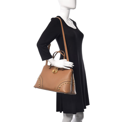 Prada Saffiano Studded Bijou Tote Caramel 2 of 11