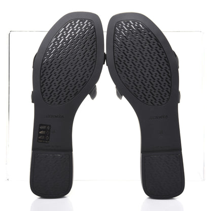 Hermes Rubber Aloha Sandals 39 Black 5 of 8