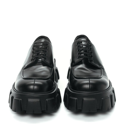 Prada Spazzolato Rois Monolith 55mm Derby Loafers 8 Black 2 of 8