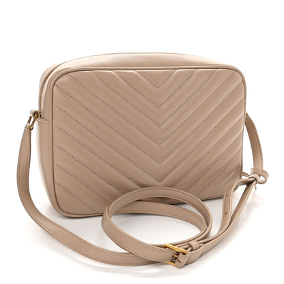 Saint Laurent Calfskin Matelasse Monogram Lou Camera Bag Dark Beige 3 of 12