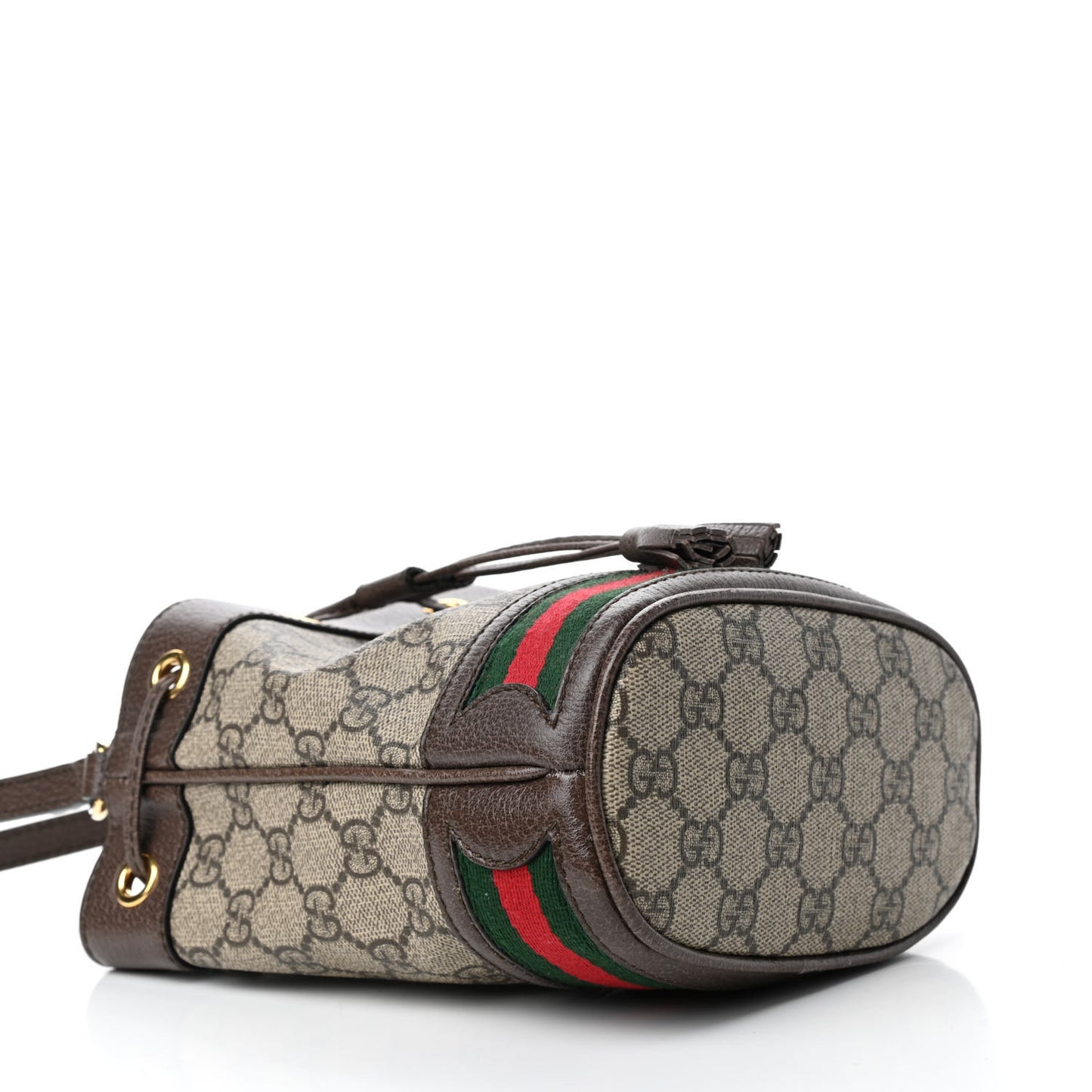GG Supreme Monogram Web Mini Ophidia Bucket Bag Brown