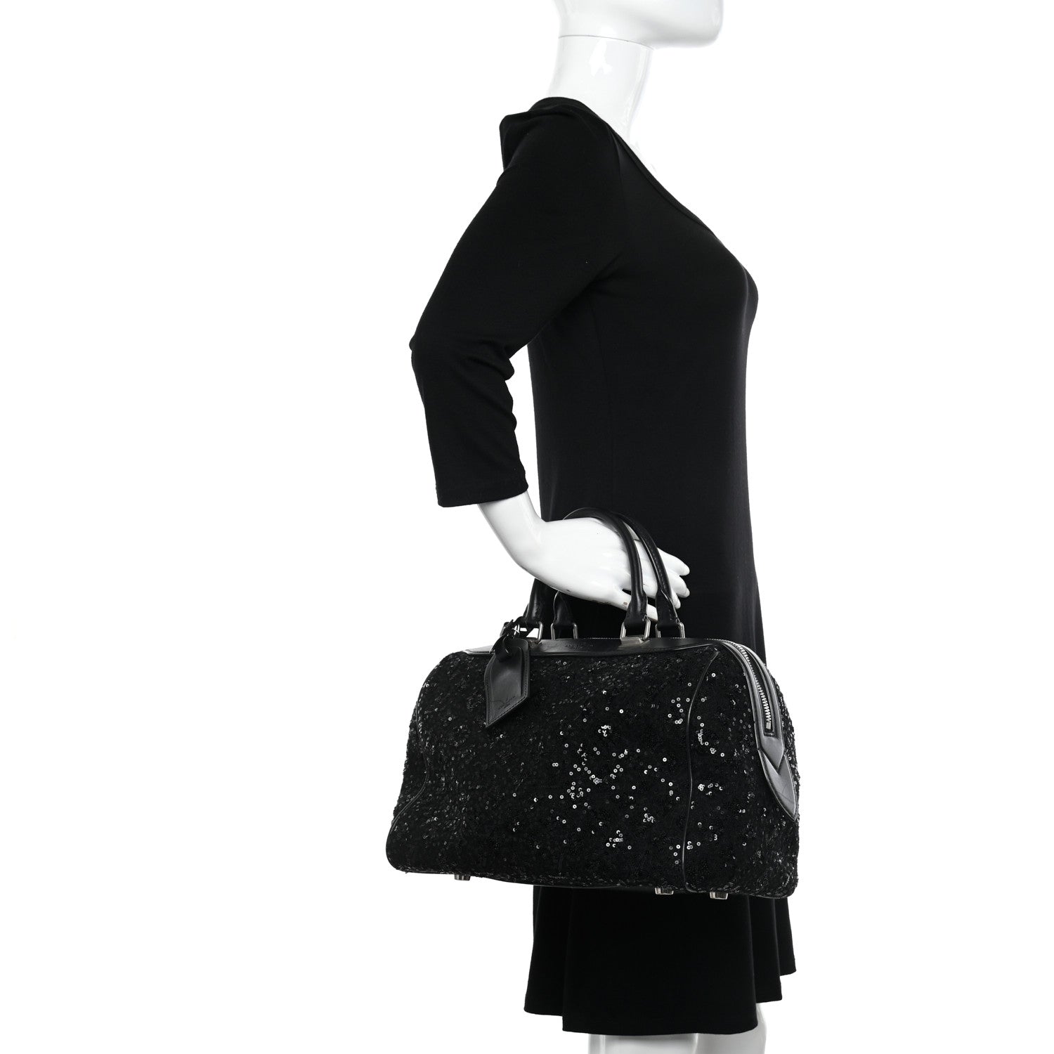 Louis Vuitton Sequin Monogram Sunshine Express Speedy Black 3 of 15