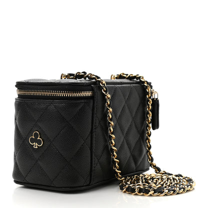 Chanel Caviar Quilted Enamel Coco Casino Small Vanity Case With Chain Black 3 of 12