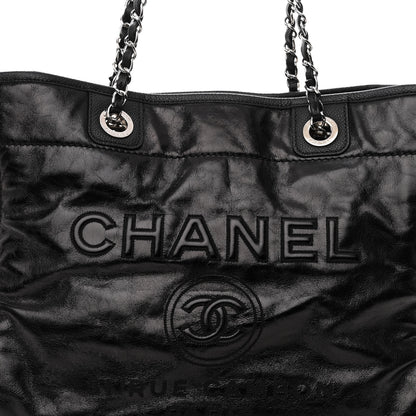 Chanel Glazed Calfskin Small Deauville Tote Black 8 of 11