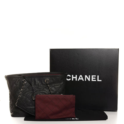 Chanel Grained Calfskin Quilted Small Daily Shopping Tote Black 5 of 8