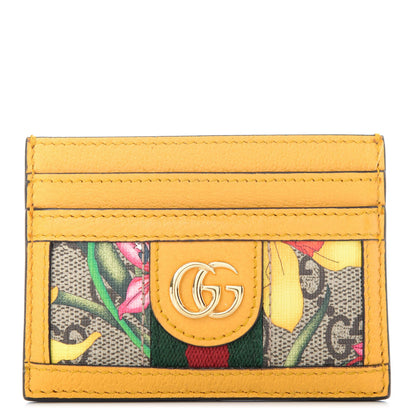 Gucci GG Supreme Monogram Flora Web Ophidia Card Holder Beige Multicolor Crop 1 of 7