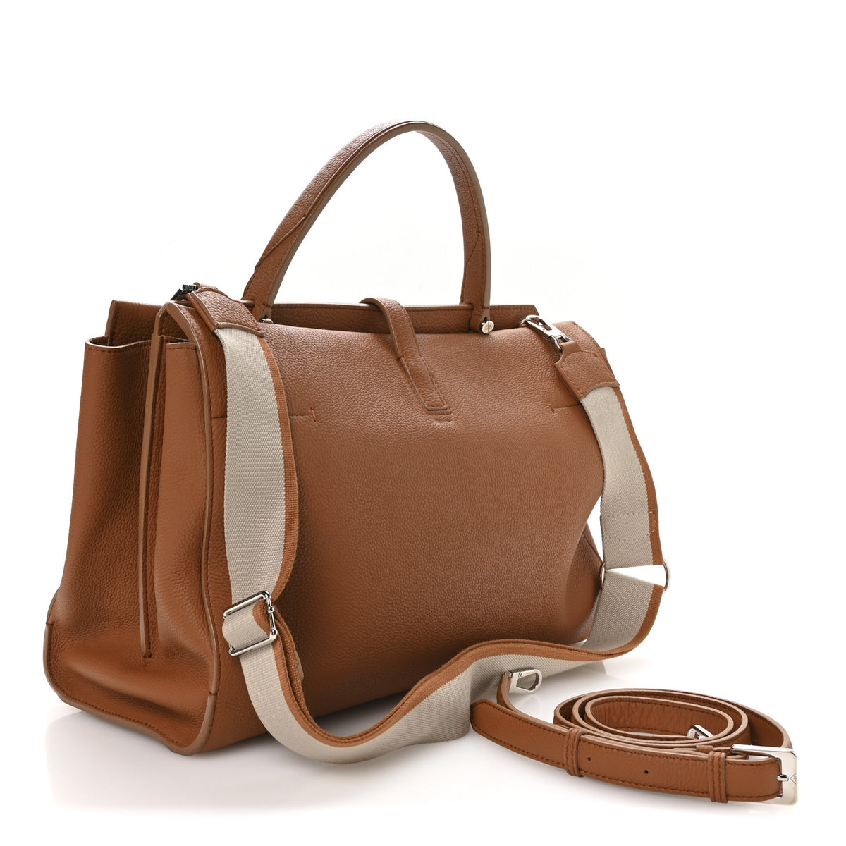 Loro Piana Grained Calfskin Cluisee Large Shoulder Bag 3 of 11