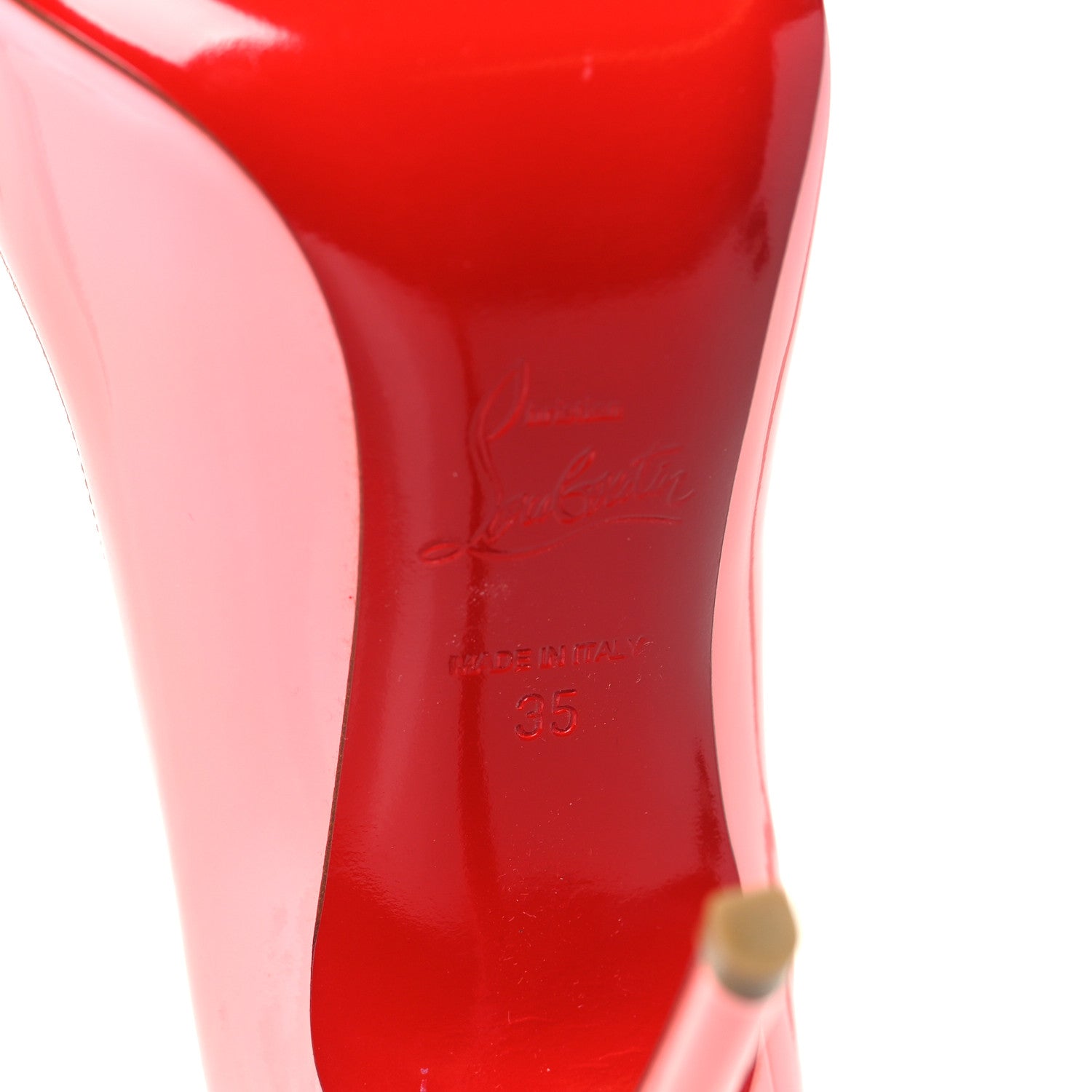 Christian Louboutin Patent Pigalle Follies 100 Pumps 35 Flamingo 6 of 9