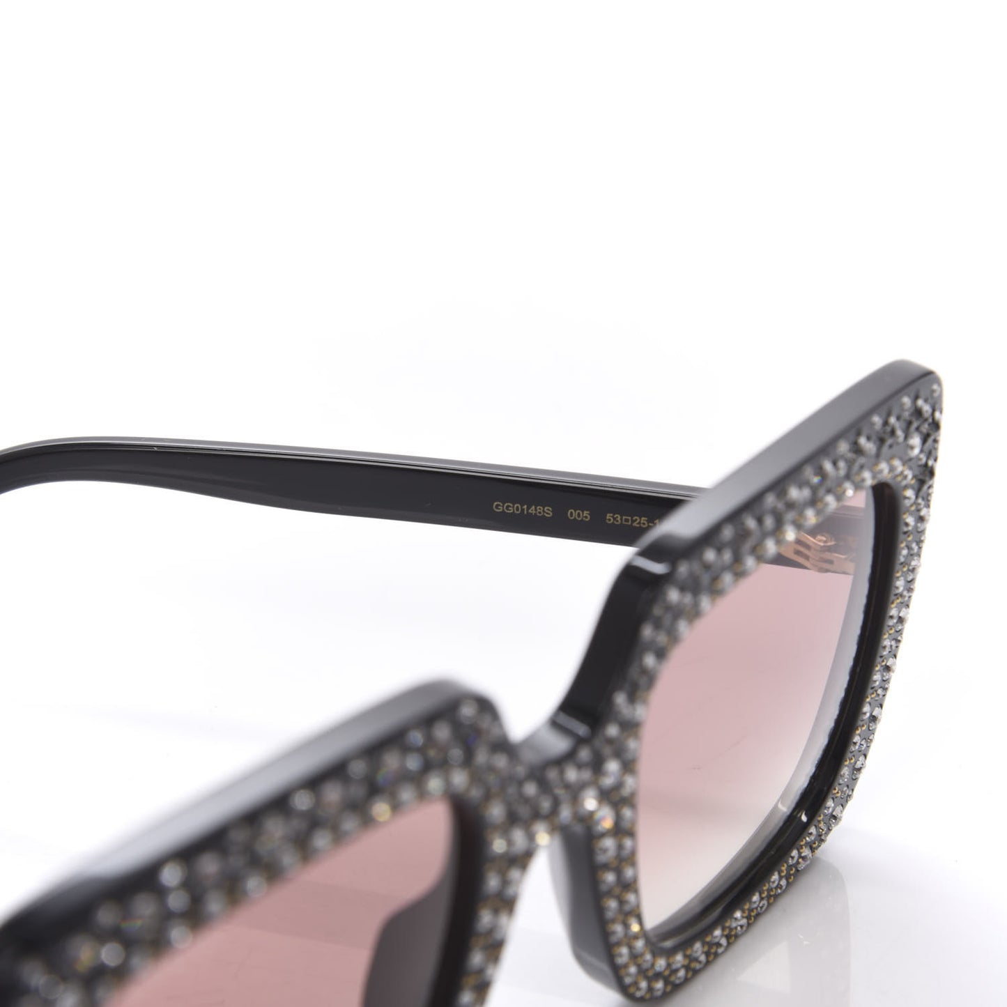 Acetate Crystal Oversize Sunglasses GG0148S Black