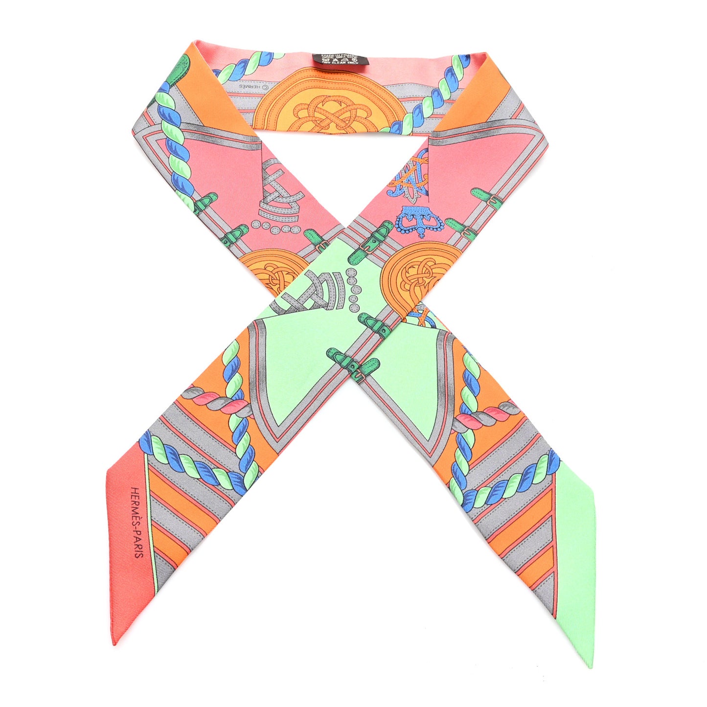 Silk Grande Tenue Twilly Vert Orange Corail