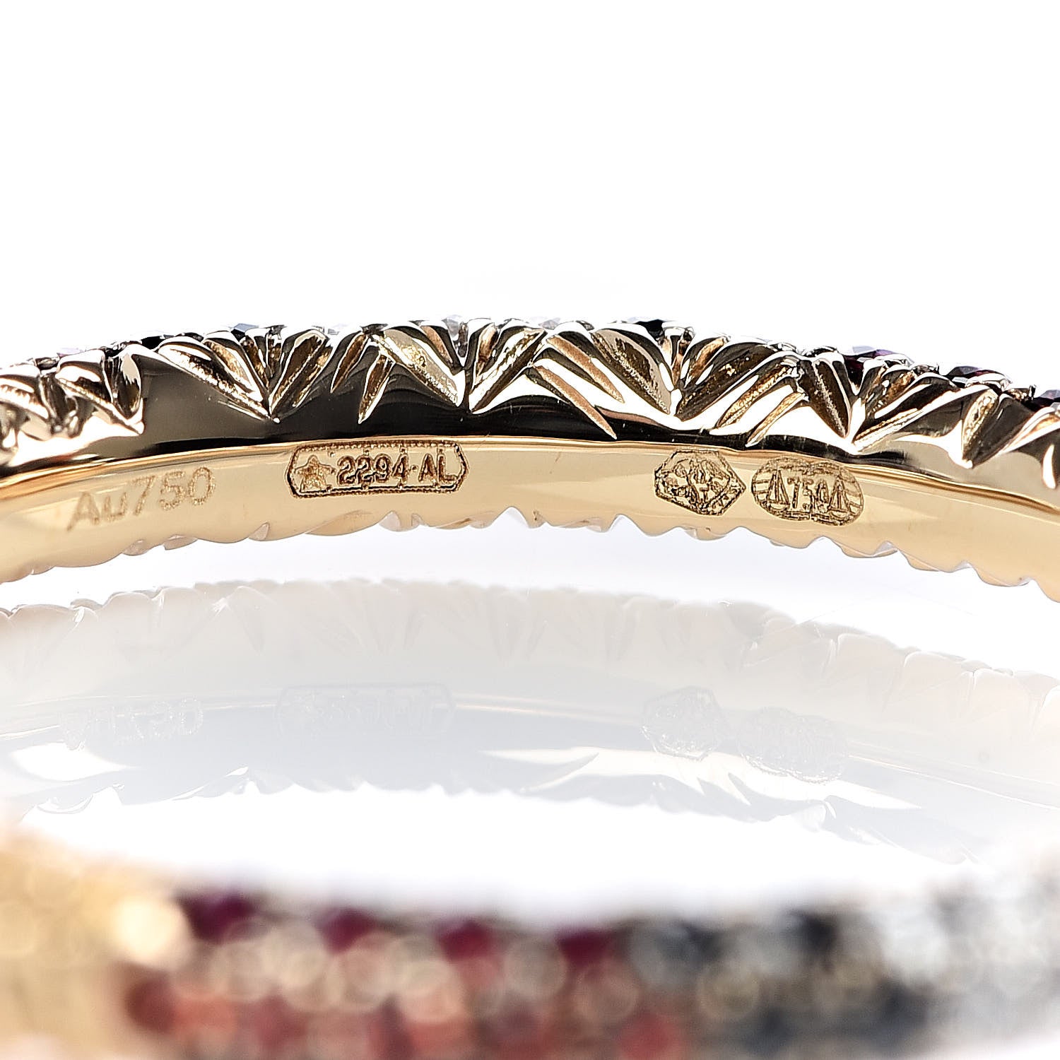 Gucci 18K Yellow Gold Black Diamond Topaz Sapphire Ouroboros Snake Ring 51 5.75 6 of 8