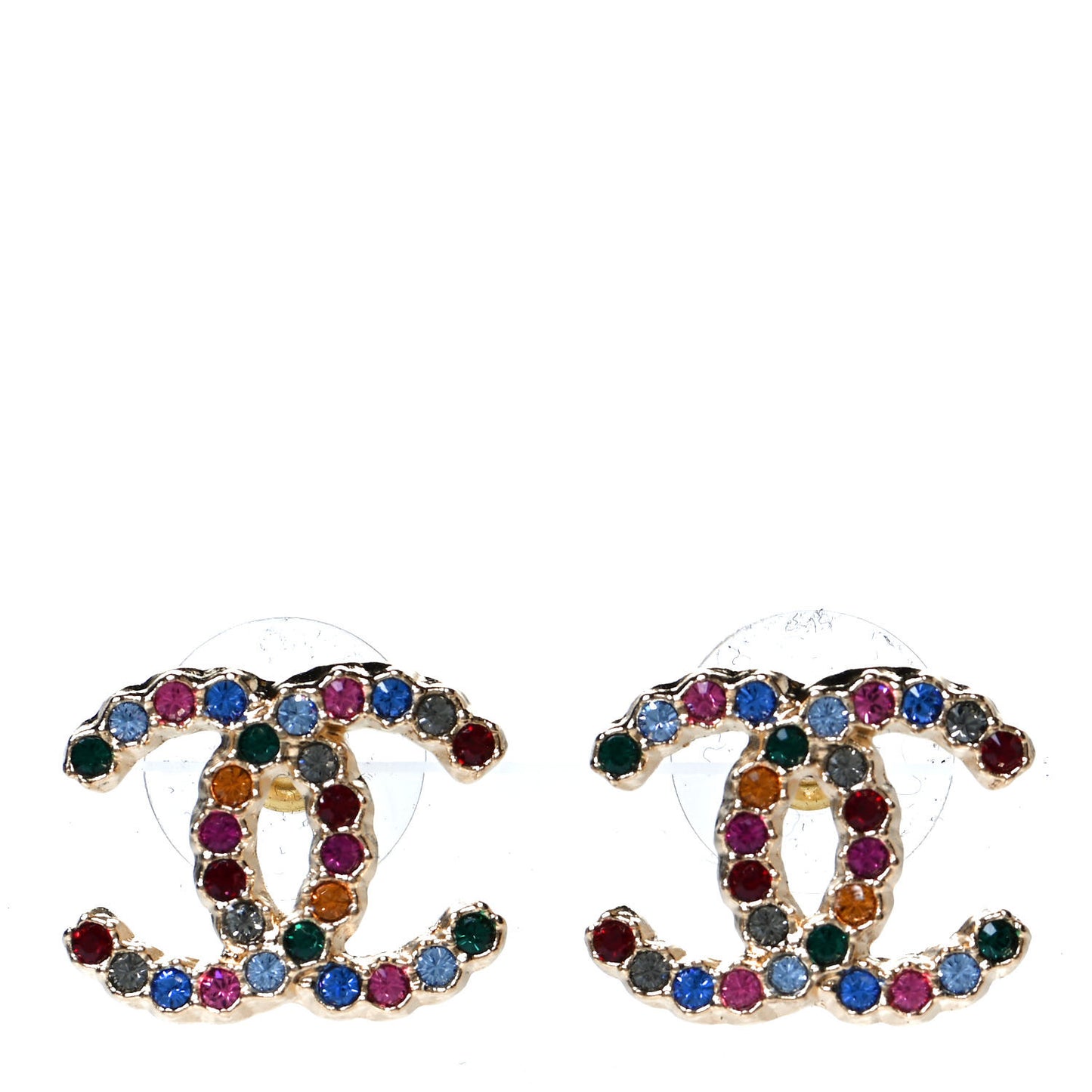 Crystal Over The Rainbow CC Earrings Gold Multicolor