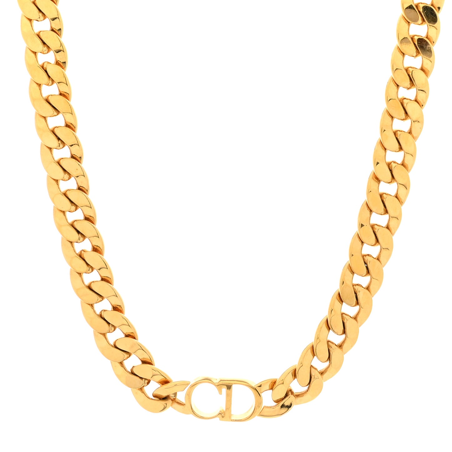Metal CD Choker Necklace Gold