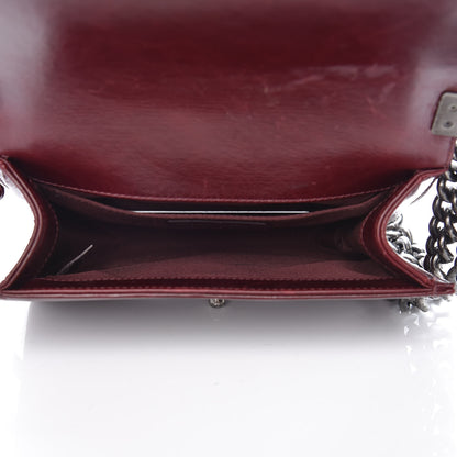 Chanel Glazed Calfskin Quilted Small Boy Chained Flap Burgundy 6 of 18