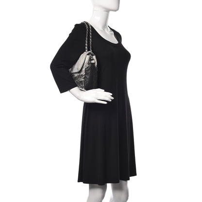 Chanel Vinyl Quilted Jumbo Melrose Degrade Flap Black 2 of 15