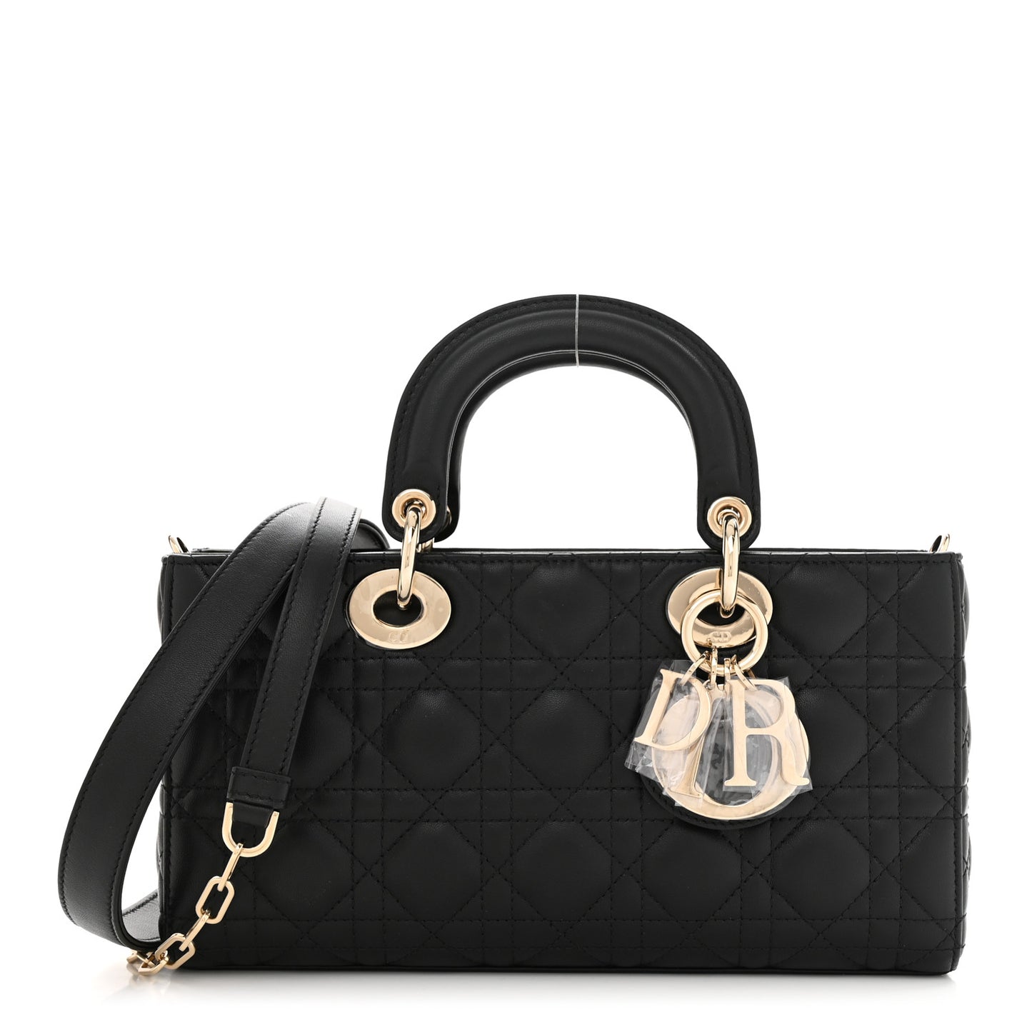 Lambskin Cannage Medium Lady D-Joy Black