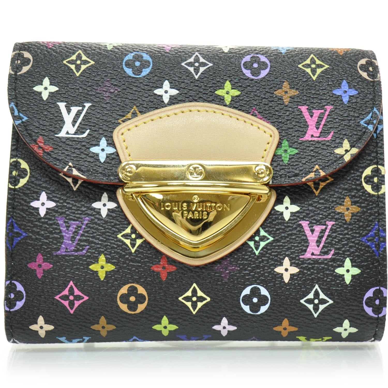 Louis Vuitton Monogram Multicolor Joey Wallet Black Violet 1 of 8