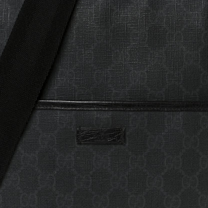 Gucci GG Plus Monogram Medium Flat Messenger Bag Black 9 of 11