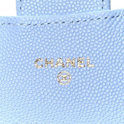 Chanel Caviar Quilted Flap Card Holder Wallet Light Blue 6 of 11