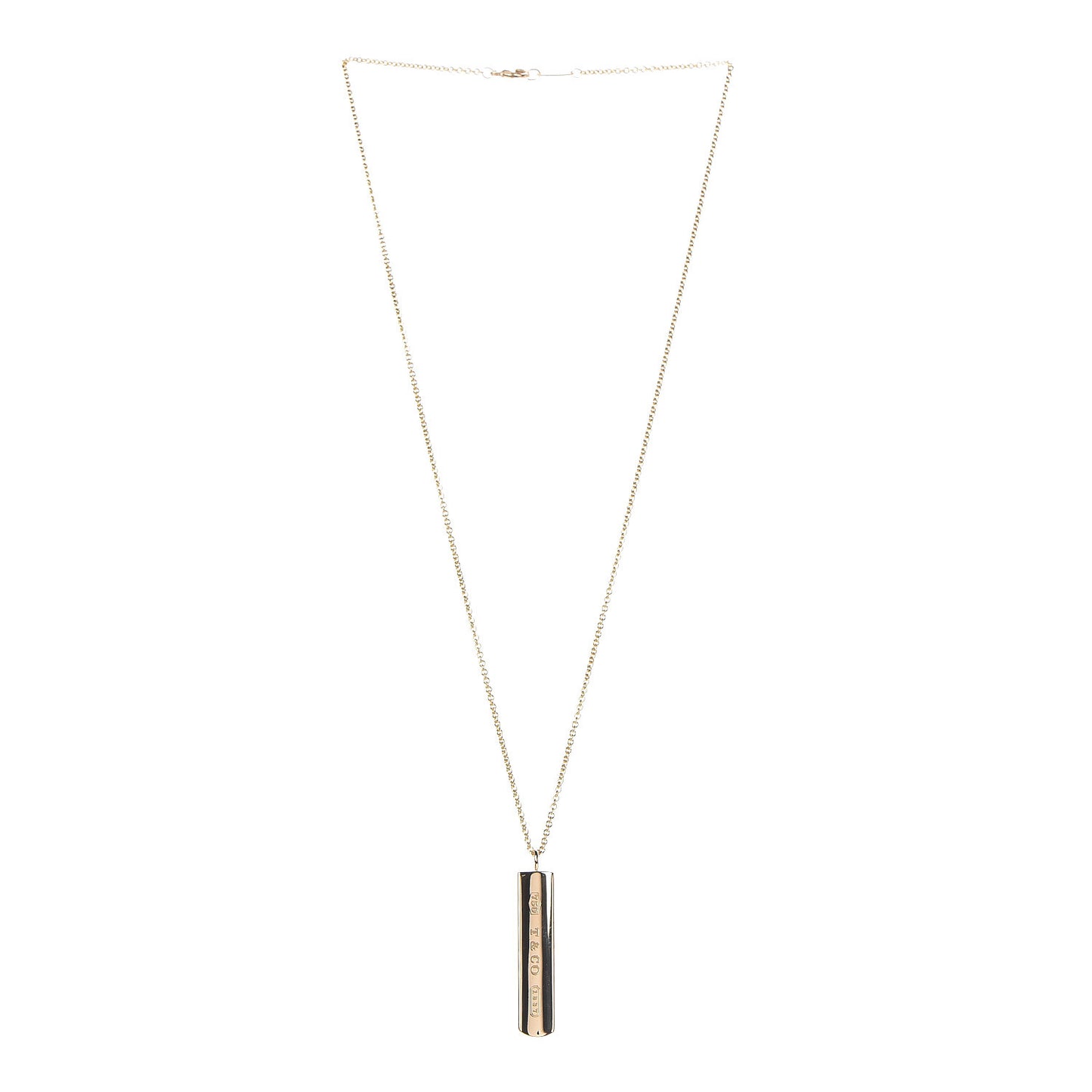 18K Yellow Gold 1837 Bar Pendant Necklace